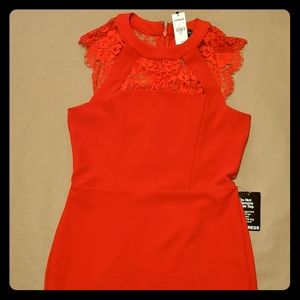 Last chance!! NWT Express Red Dress with Lace Size 10